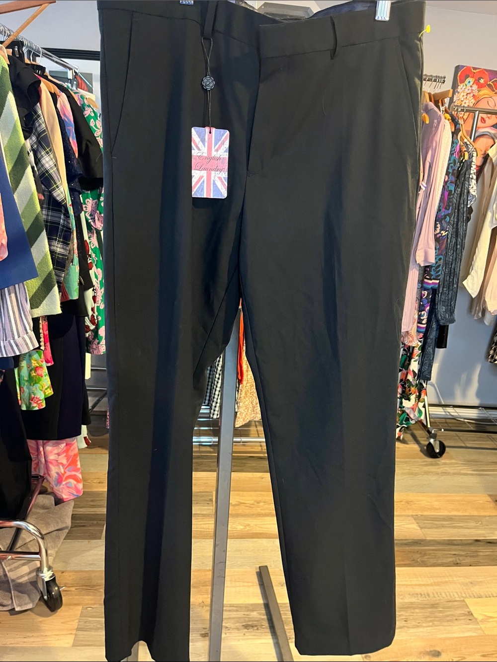 English factory $98 nwt Classic Black womens Dress Pants sim fit with stretc